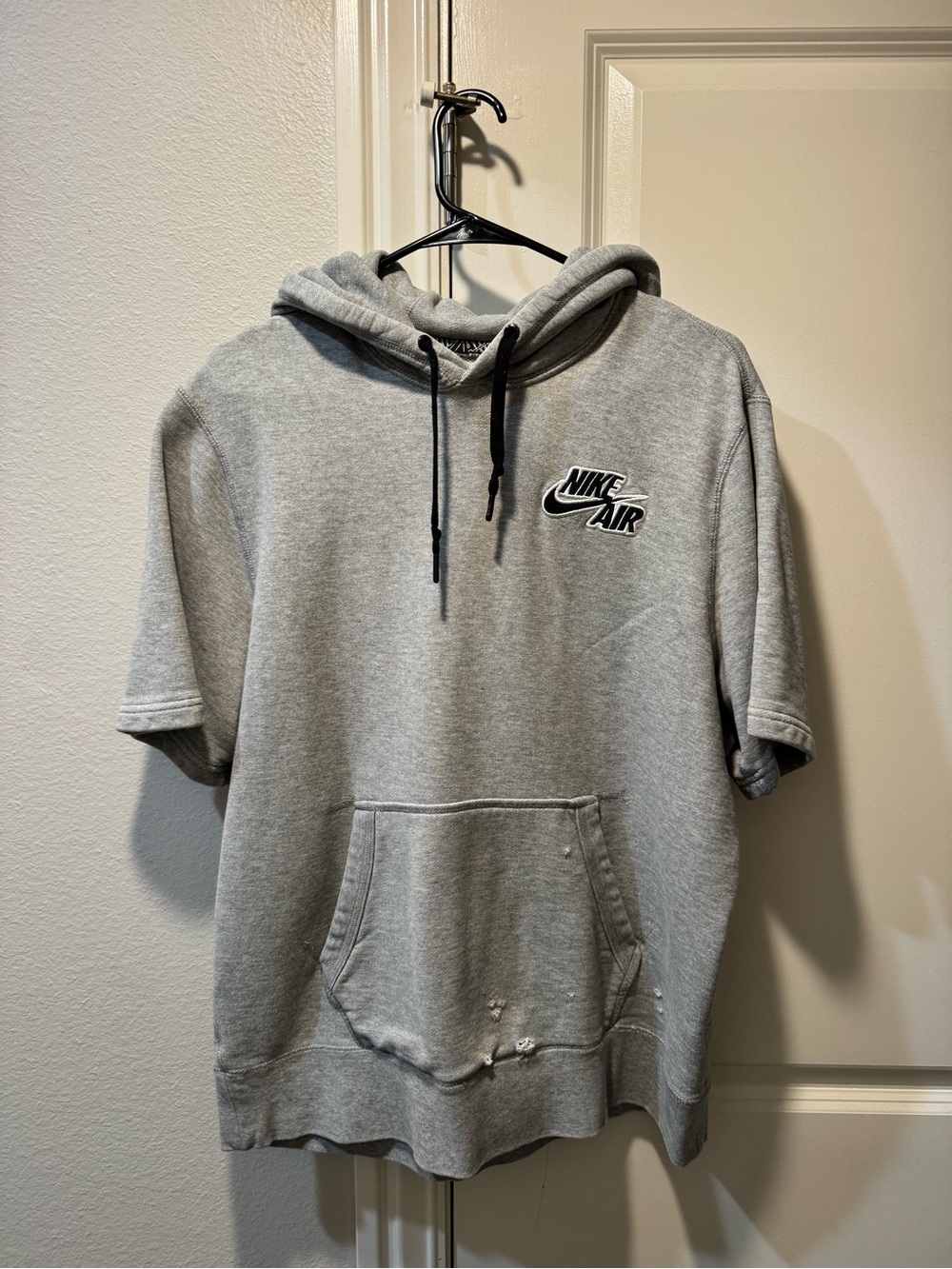 Nike Air Short-Sleeve Pullover Hoodie in Heather Gray
